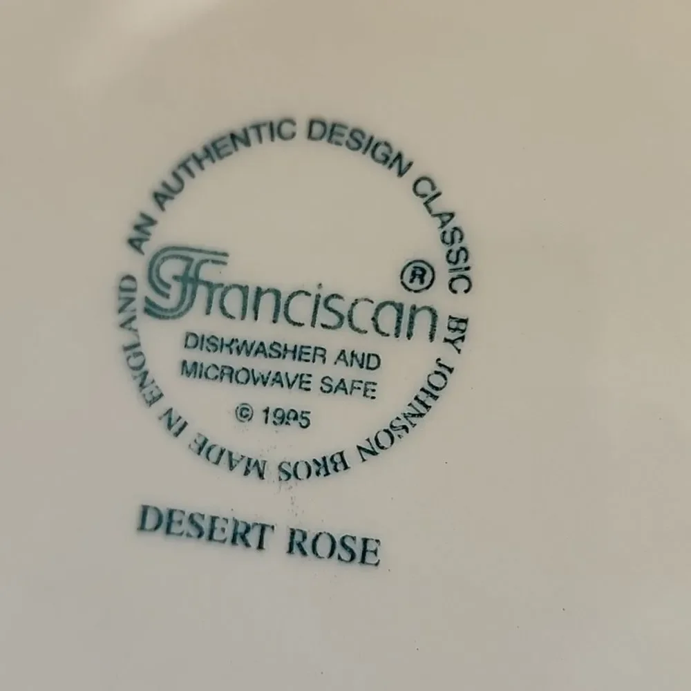 Vintage 90's Franciscan Desert Rose Chop Plate Platter Made In England